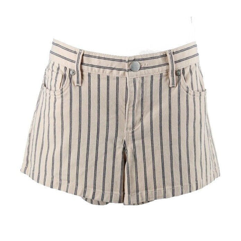 Ann Taylor LOFT Sz 4 x 3" Peach Navy Stripe Cotton Spandex Shorts