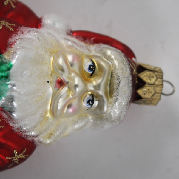 Christopher Radko Victorian Santa Claus W Wreath Cracker Blown Glass 5" Ornament