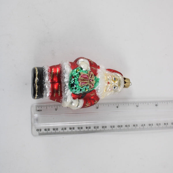 Christopher Radko Victorian Santa Claus W Wreath Cracker Blown Glass 5" Ornament