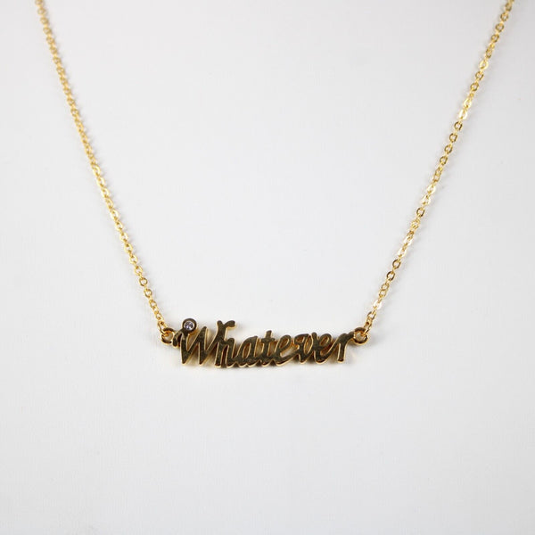 WHATEVER NEW Goldtone Rhinestone Accent 14.5" w 4.5" Multi Ring Ext Necklace