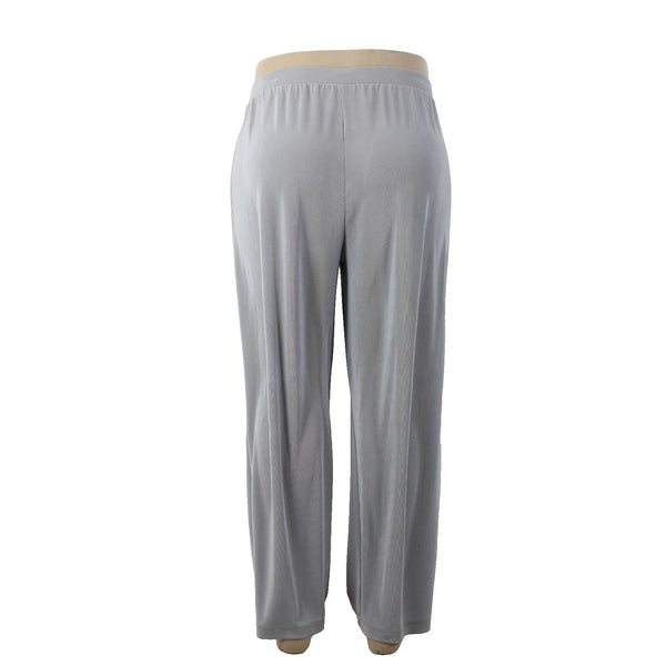 Chicos Pant Travelers Sz 3 Reg x 31 Gray Elastic Waist Pull On Acetate Spandex