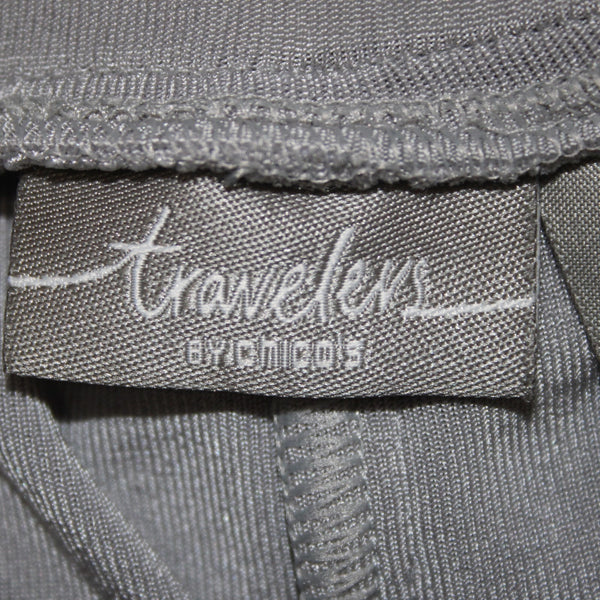 Chicos Pant Travelers Sz 3 Reg x 31 Gray Elastic Waist Pull On Acetate Spandex