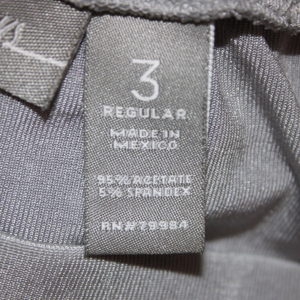 Chicos Pant Travelers Sz 3 Reg x 31 Gray Elastic Waist Pull On Acetate Spandex