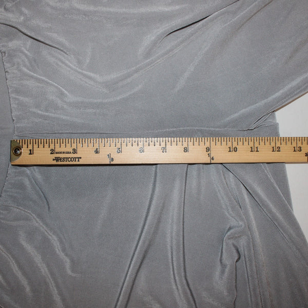 Chicos Pant Travelers Sz 3 Reg x 31 Gray Elastic Waist Pull On Acetate Spandex