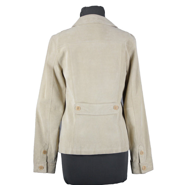 Eddie Bauer Sz S Tan Pockets Washable 100% Suede Leather Polyester Lined Jacket
