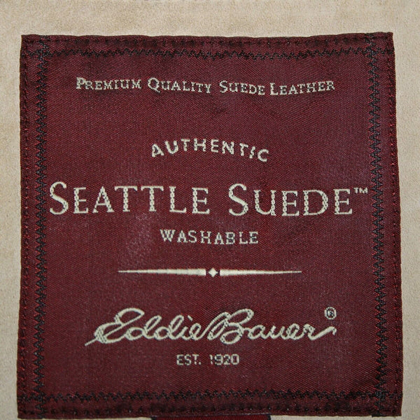 Eddie Bauer Sz S Tan Pockets Washable 100% Suede Leather Polyester Lined Jacket