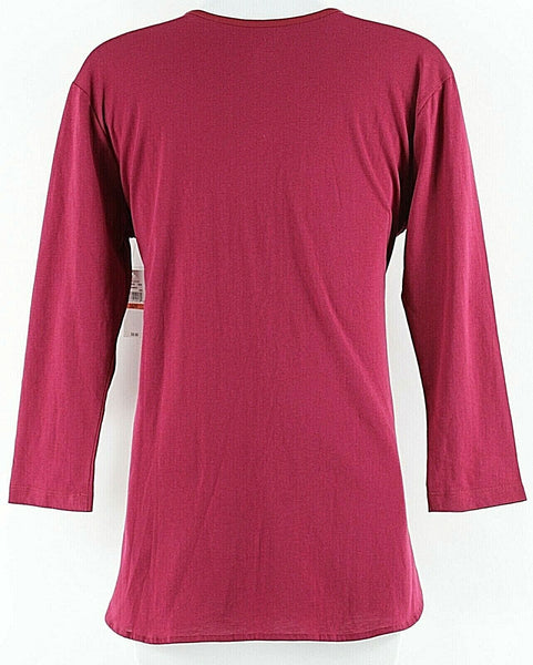 Van Heusen NEW $58 XS Burgundy Front Polyester Back Cotton Poly Top