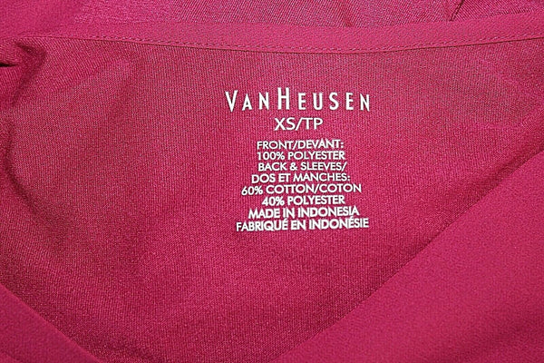 Van Heusen NEW $58 XS Burgundy Front Polyester Back Cotton Poly Top