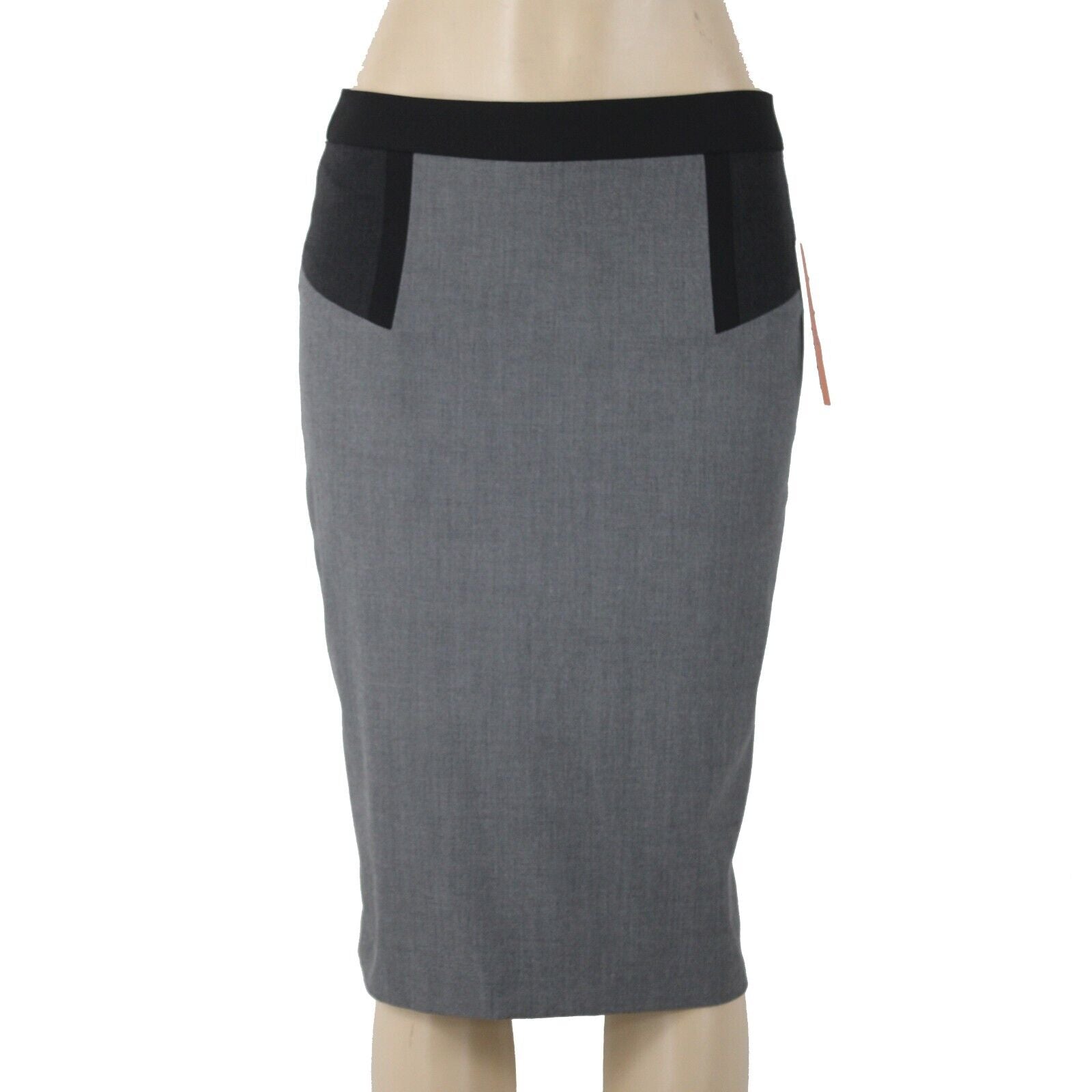 Dalia Collection NEW Sz 4 Black Gray Lower Rise City Fit Poly Rayon Pencil Skirt