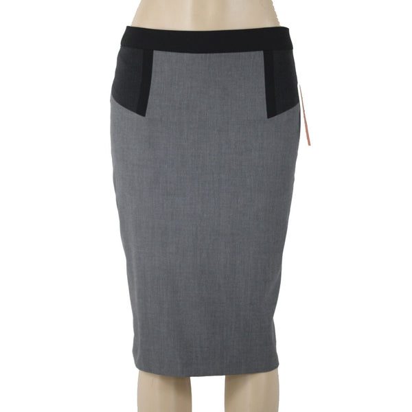 Dalia Collection NEW Sz 4 Black Gray Lower Rise City Fit Poly Rayon Pencil Skirt