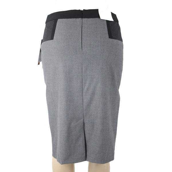 Dalia Collection NEW Sz 4 Black Gray Lower Rise City Fit Poly Rayon Pencil Skirt