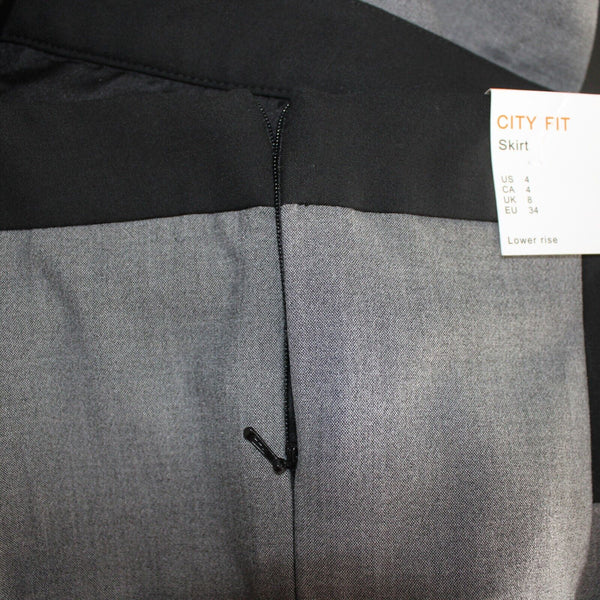 Dalia Collection NEW Sz 4 Black Gray Lower Rise City Fit Poly Rayon Pencil Skirt
