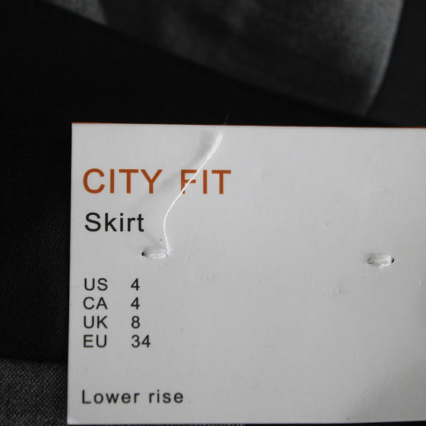 Dalia Collection NEW Sz 4 Black Gray Lower Rise City Fit Poly Rayon Pencil Skirt