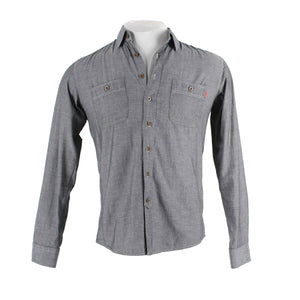 Frank & Oak Sz S Gray Button Up 2 Pockets 100% Cotton Men's Shirt