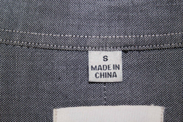 Frank & Oak Sz S Gray Button Up 2 Pockets 100% Cotton Men's Shirt