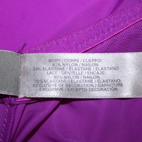 Victoria Secret Sz 34C Purple Black Lace Padded Nylon Elastane Nightie