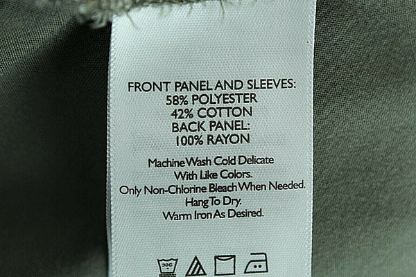 Eddie Bauer Sz XS Heathered Olive Hi Lo Polyblend Knit Front Rayon Back Top