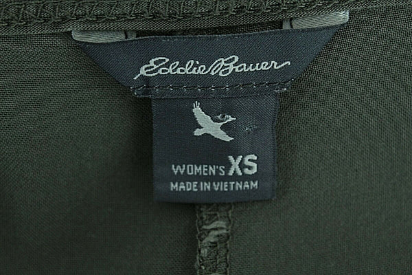 Eddie Bauer Sz XS Heathered Olive Hi Lo Polyblend Knit Front Rayon Back Top