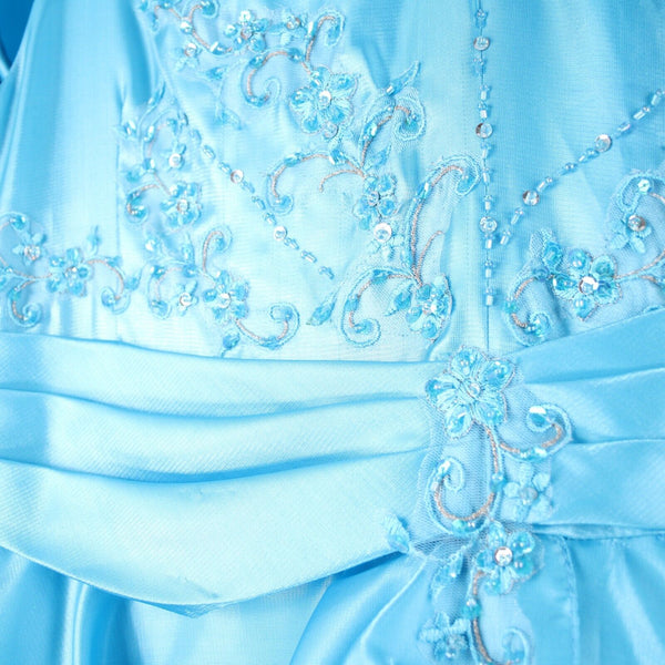 Marys Bridals NEW $213 Karelina Sposa Sz 10 Girls Aqua Blue 100% Polyester Dress