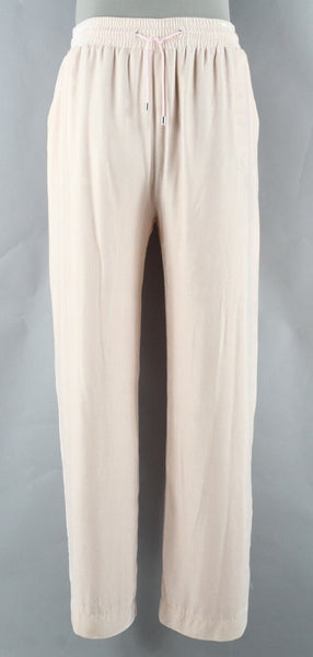 Topshop 8 x 31" Soft Pink Elastic Waist Loose Viscose Silk Poly Lined Pant