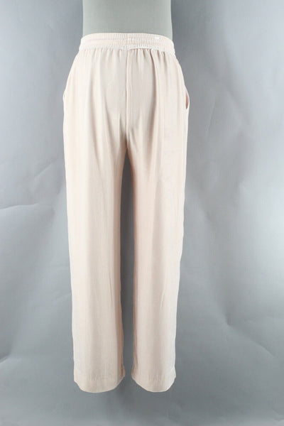 Topshop 8 x 31" Soft Pink Elastic Waist Loose Viscose Silk Poly Lined Pant