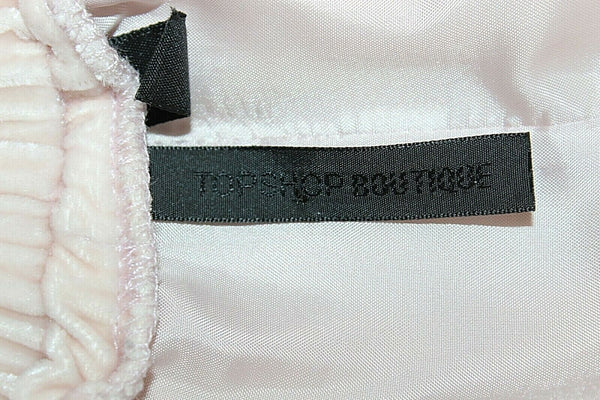 Topshop 8 x 31" Soft Pink Elastic Waist Loose Viscose Silk Poly Lined Pant