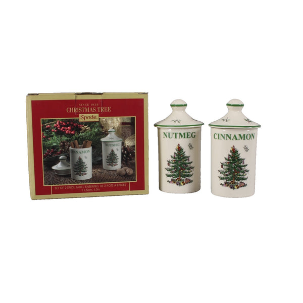 Spode Spice Jars Christmas Tree 2pc Set Of 2 Multi Colored Spice Jars