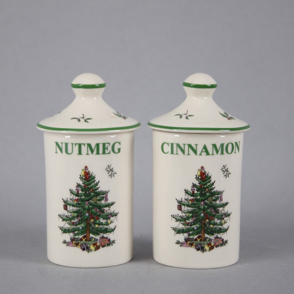Spode Spice Jars Christmas Tree 2pc Set Of 2 Multi Colored Spice Jars