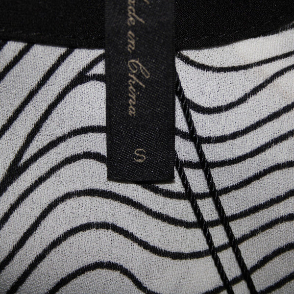 BCBG Maxazria NEW $348 Sz S Midnight Light Wave Black White Aysm Polyester Dress