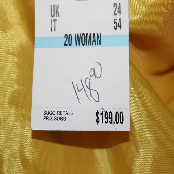 Anne Klein Jacket NEW $149 Sz 20W Yellow Lined Pockets Cotton Linen Jacket