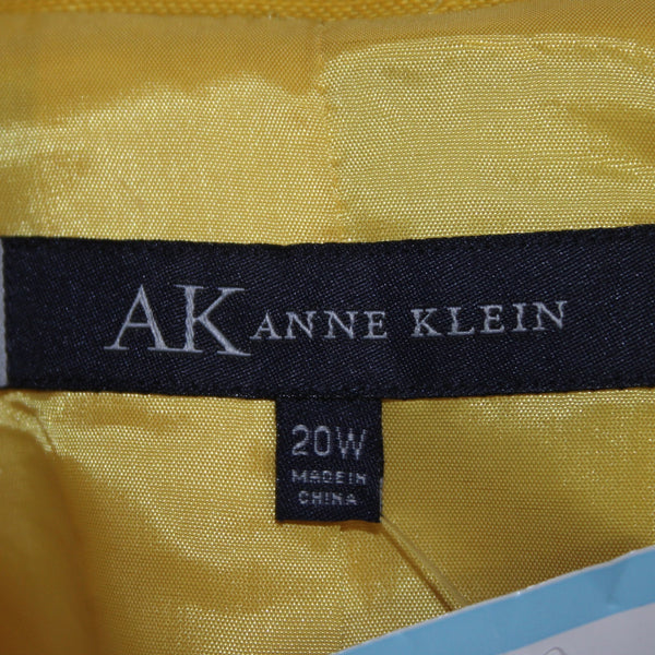 Anne Klein Jacket NEW $149 Sz 20W Yellow Lined Pockets Cotton Linen Jacket