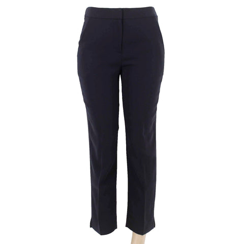 J Crew Sz 0 X 28 Navy Blue Side Hook Eye Closure 100% Polyester Crop Pant