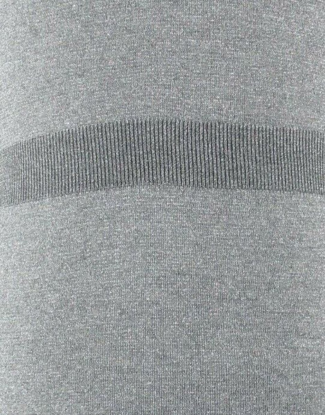 New York & Co Sz L Gray Silver Metallic V Neck Texture Poly Acrylic Sweater
