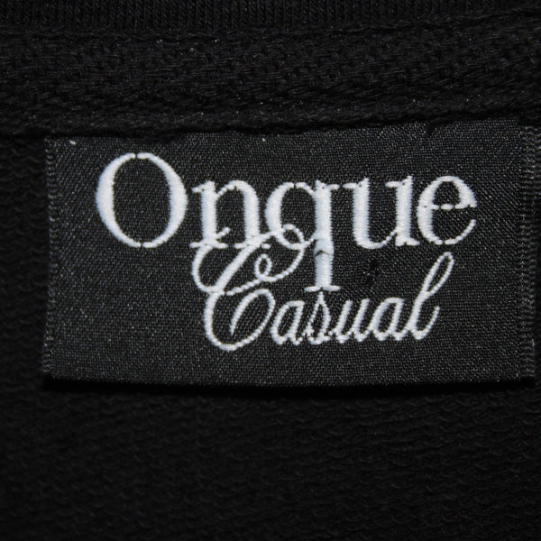 Onque Casuals Jacket Sz S Black Tan Embellishments Pockets No Fabric Jacket