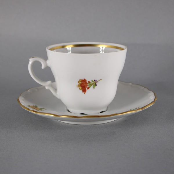 Schmann Teacup With Saucer Arzberg White Multi Color Floral Teacup With Saucer