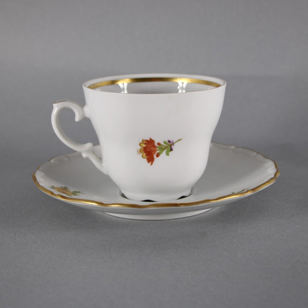 Schmann Teacup With Saucer Arzberg White Multi Color Floral Teacup With Saucer