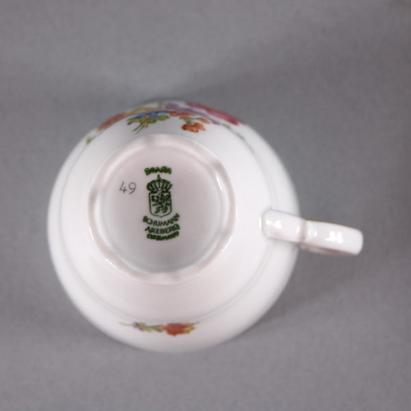 Schmann Teacup With Saucer Arzberg White Multi Color Floral Teacup With Saucer