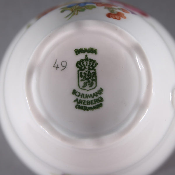 Schmann Teacup With Saucer Arzberg White Multi Color Floral Teacup With Saucer