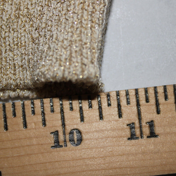 Toula Sz 4 Tan Gold Rhinestones Metallic Ribbed Tank Wool Rayon Top