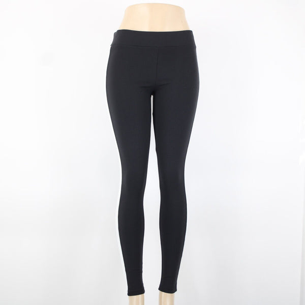 Willow & Clay Sz M x 30 Black White Strip Stretch Elastic Nylon Spandex Pants