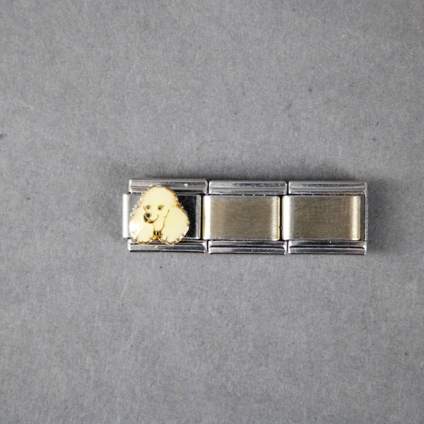 D'linQ Poodle Enamel Stainless Steel Elastic Stretch Chain Link Italian Charm