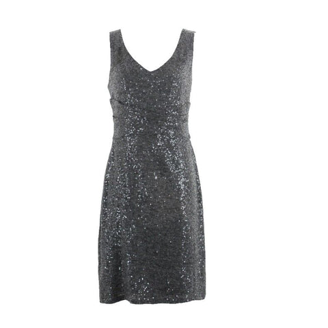 Muse Sz 8 Charcoal All Over Sequin Bodycon Acrylic Blend Lined Dress