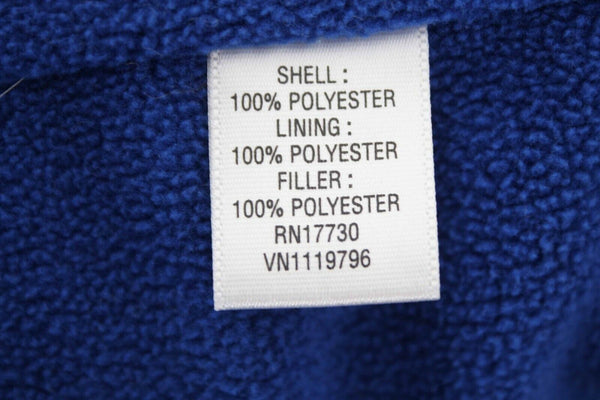 Merona Sz S Black Blue Puffer Zip Snap Up 100% Poly Vest