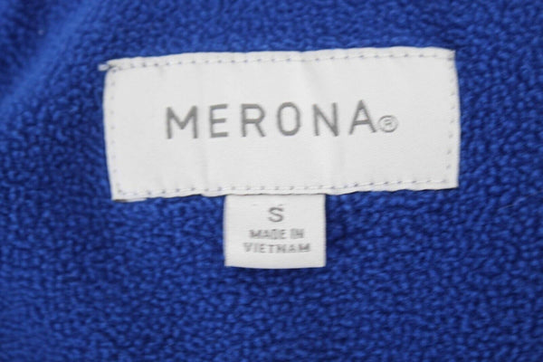 Merona Sz S Black Blue Puffer Zip Snap Up 100% Poly Vest