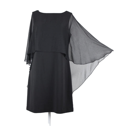 Calvin Klein NEW $90 Sz 8 Black Half Sheer Overlay Spandex Poly Bodycon Dress