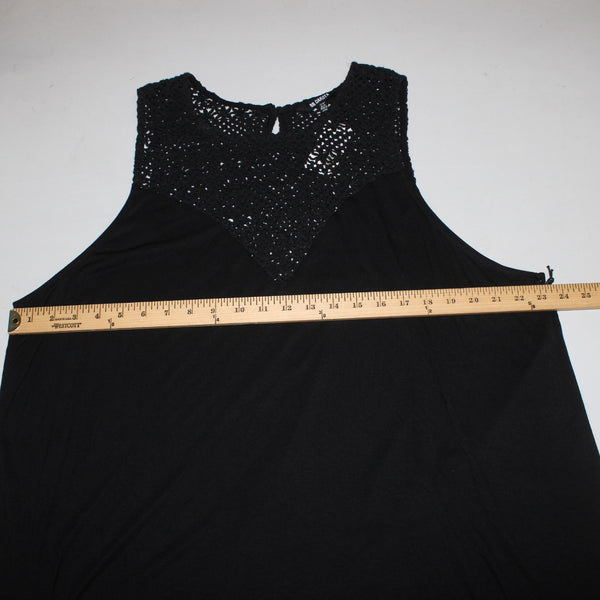 BB Dakota Top NEW $98 Sz 2X Black Crochet Lined Sleeveless 100% Rayon Top