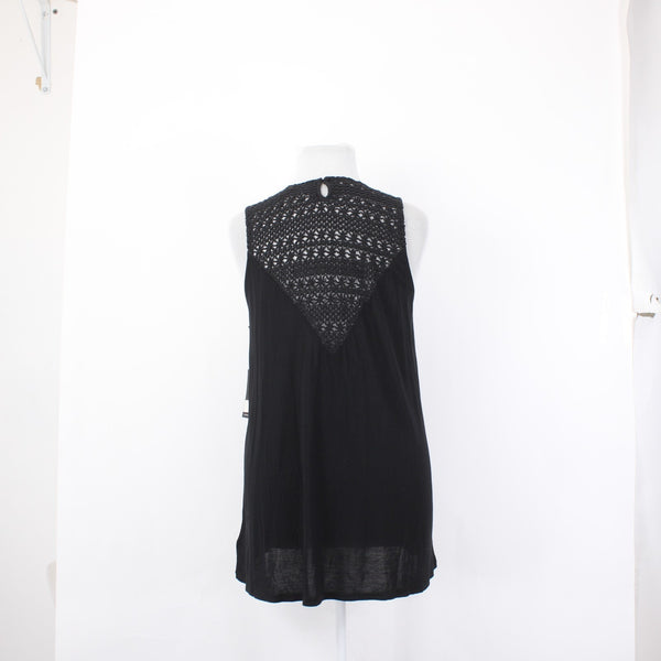 BB Dakota Top NEW $98 Sz 2X Black Crochet Lined Sleeveless 100% Rayon Top