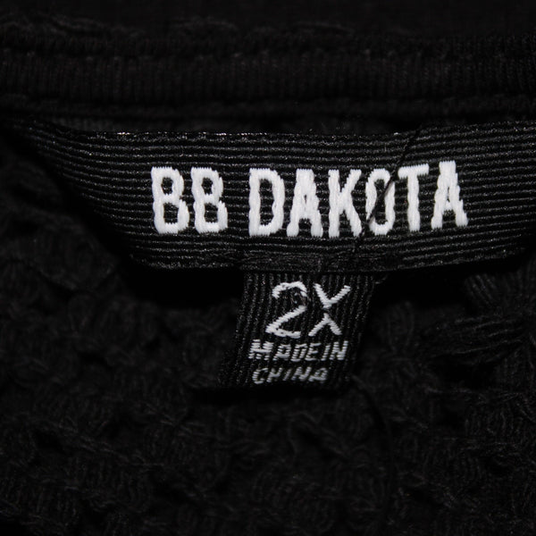 BB Dakota Top NEW $98 Sz 2X Black Crochet Lined Sleeveless 100% Rayon Top
