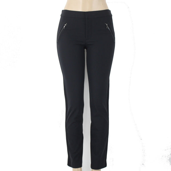 Rebecca Taylor Sz 4 X 31 Black Faux Pockets Skinny Polyamide Spandex Pant
