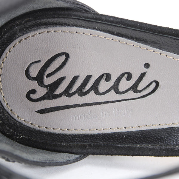 Gucci Heels $1100 Scamosciato NEW Sz 38.5 Black Rhinestone Suede Pltfrm 5" Heels
